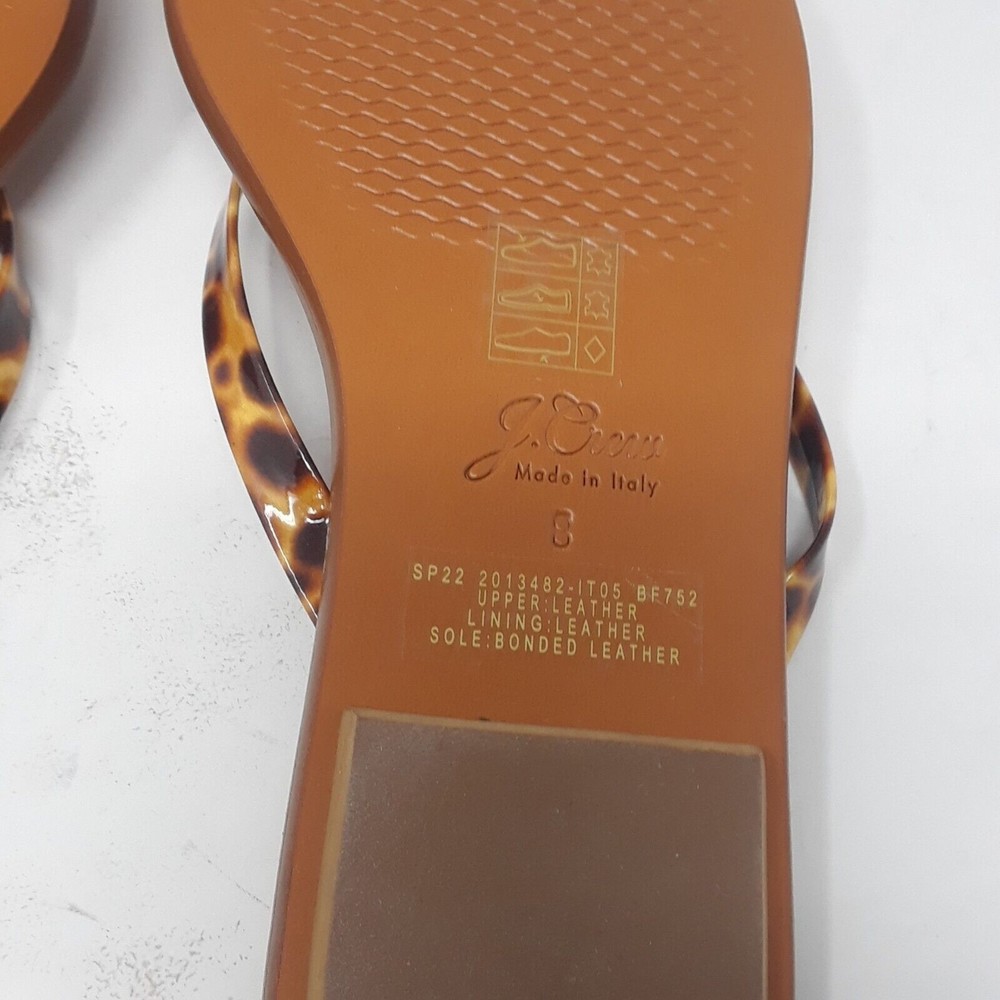 J Crew Womens Sandals Leopard Animal Print Flip Flops Thong Size 8 M - Picture 6 of 8